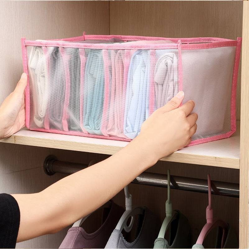 7-Grid Foldable Drawer Organizer for Dorm Closet