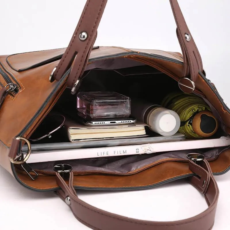 Verona bag in vegetable leather with multiple compartments