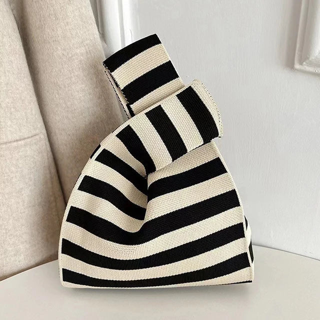 Zara - Chic striped canvas tote bag