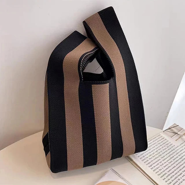 Zara - Chic striped canvas tote bag