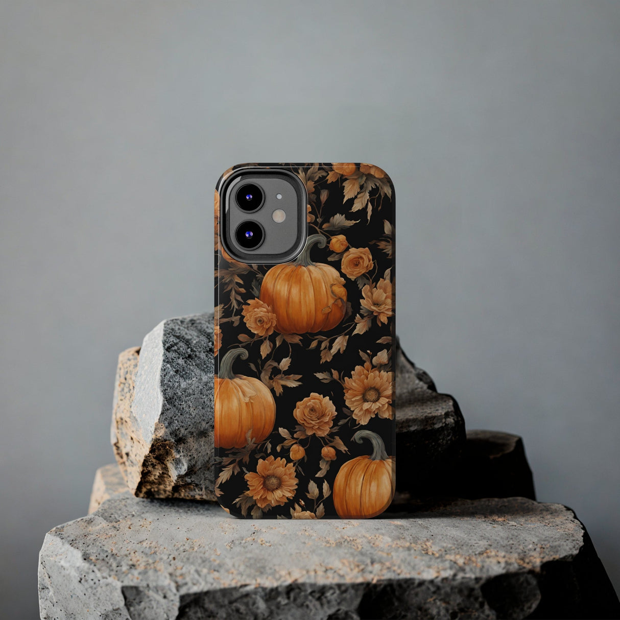 Halloween Pumpkin Tough Phone Cases, 3D Pumpkin and Flower Phone Case