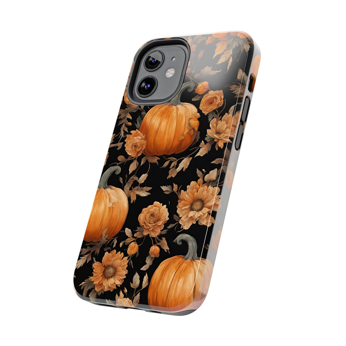 Halloween Pumpkin Tough Phone Cases, 3D Pumpkin and Flower Phone Case