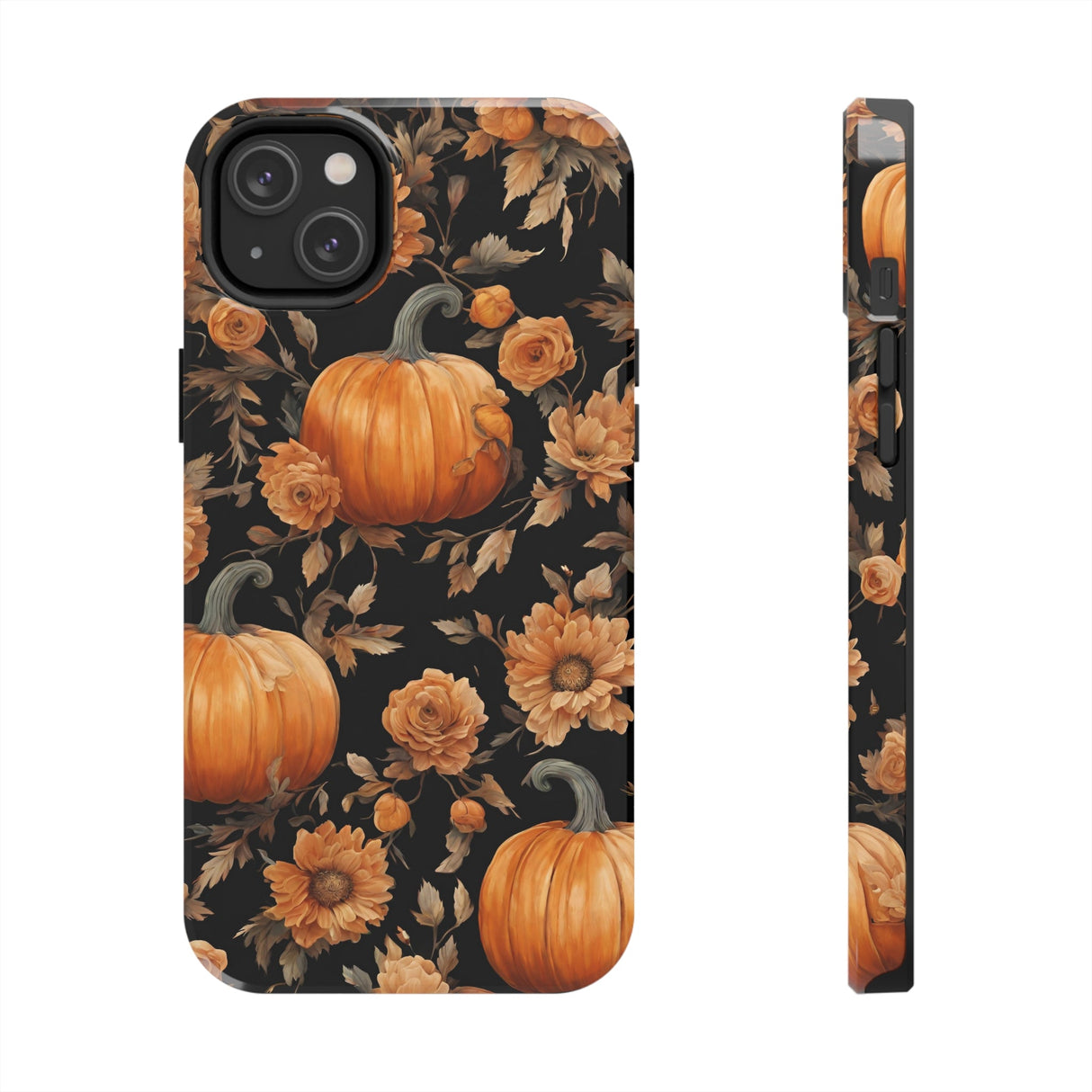 Halloween Pumpkin Tough Phone Cases, 3D Pumpkin and Flower Phone Case