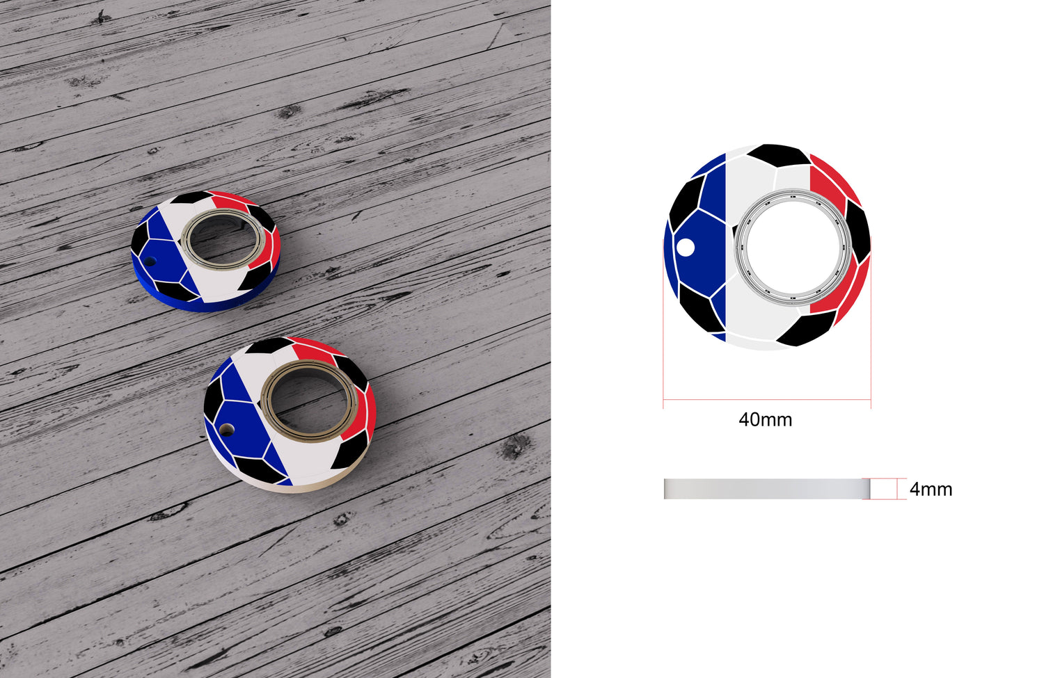 Creative Football World Cup Fidget Spinner Keychain