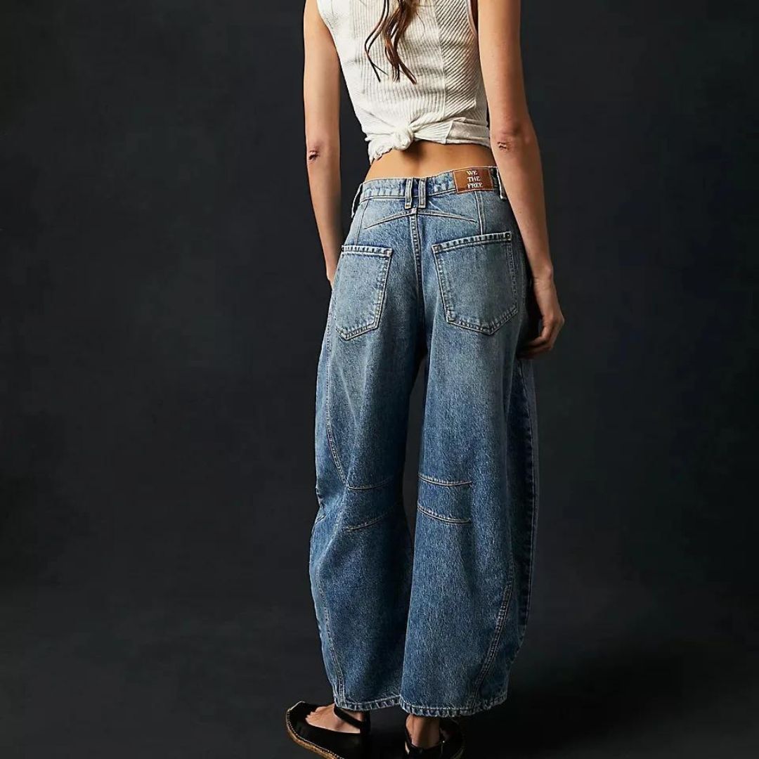 Mia - High-rise utility jeans with wide leg