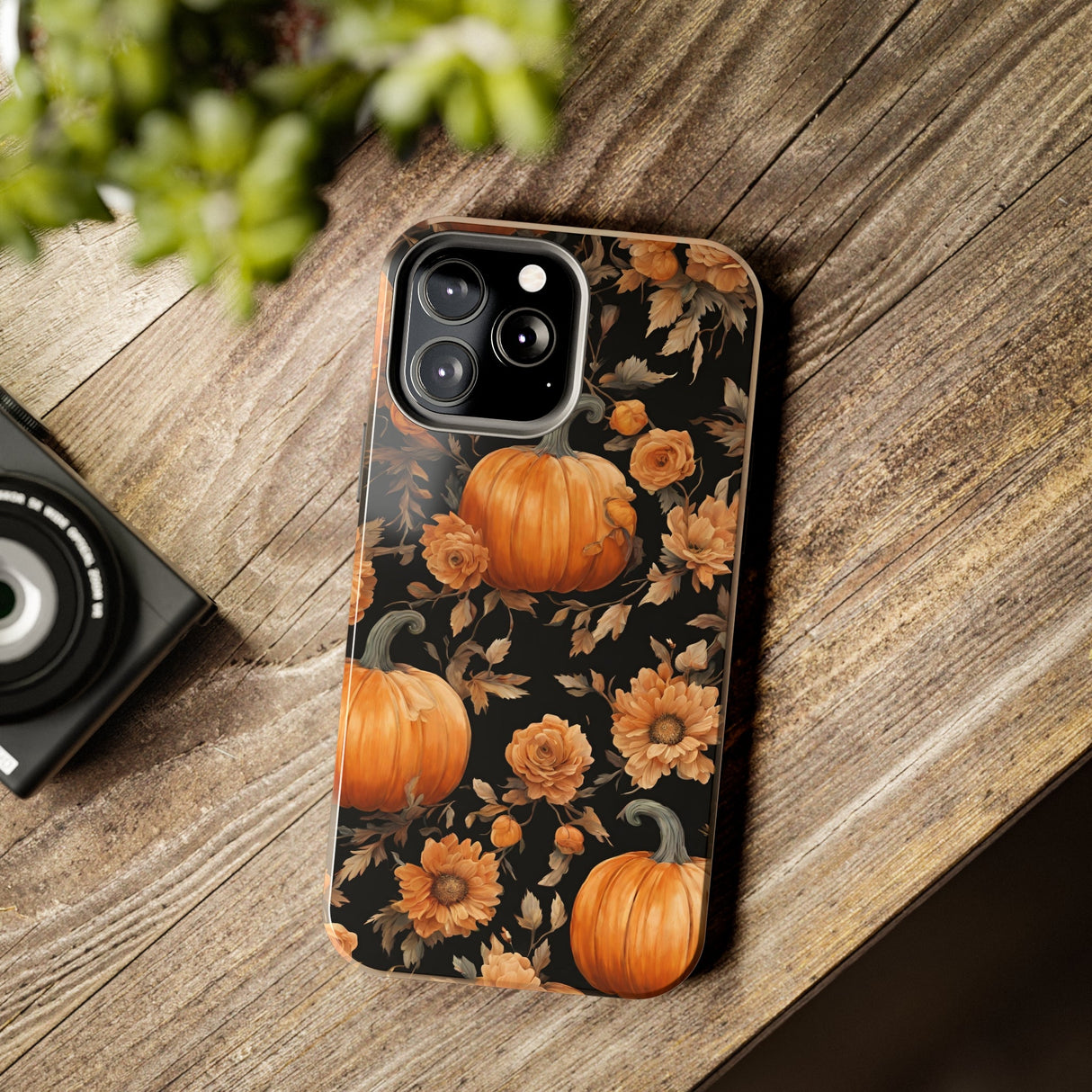 Halloween Pumpkin Tough Phone Cases, 3D Pumpkin and Flower Phone Case