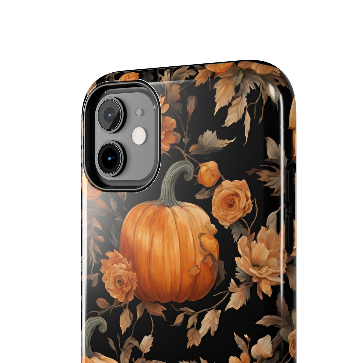 Halloween Pumpkin Tough Phone Cases, 3D Pumpkin and Flower Phone Case