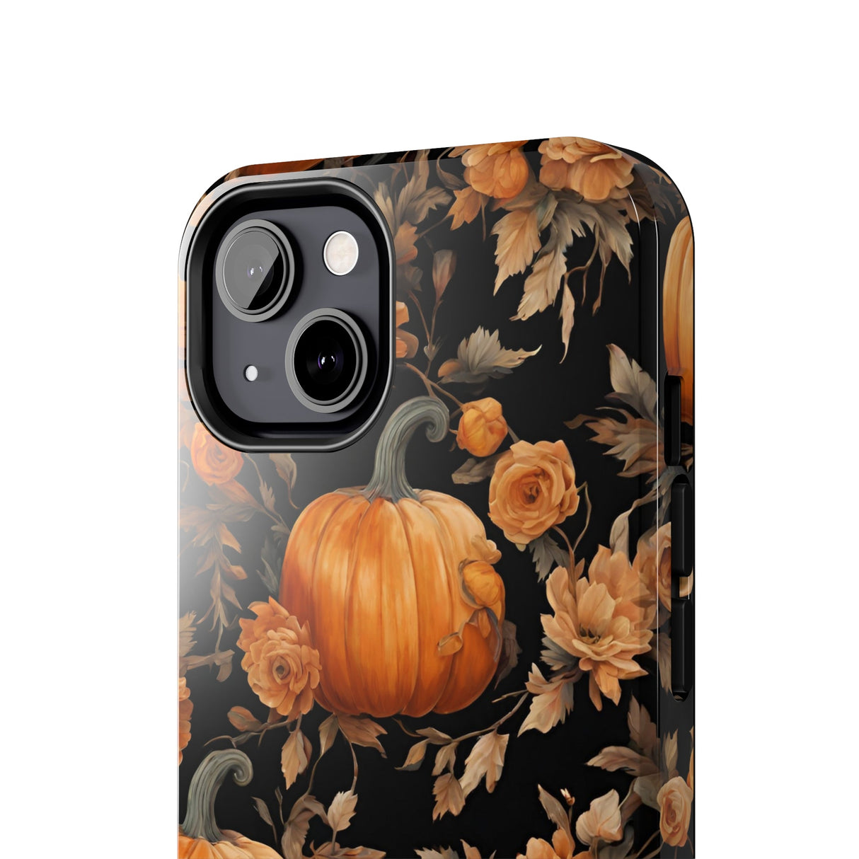 Halloween Pumpkin Tough Phone Cases, 3D Pumpkin and Flower Phone Case