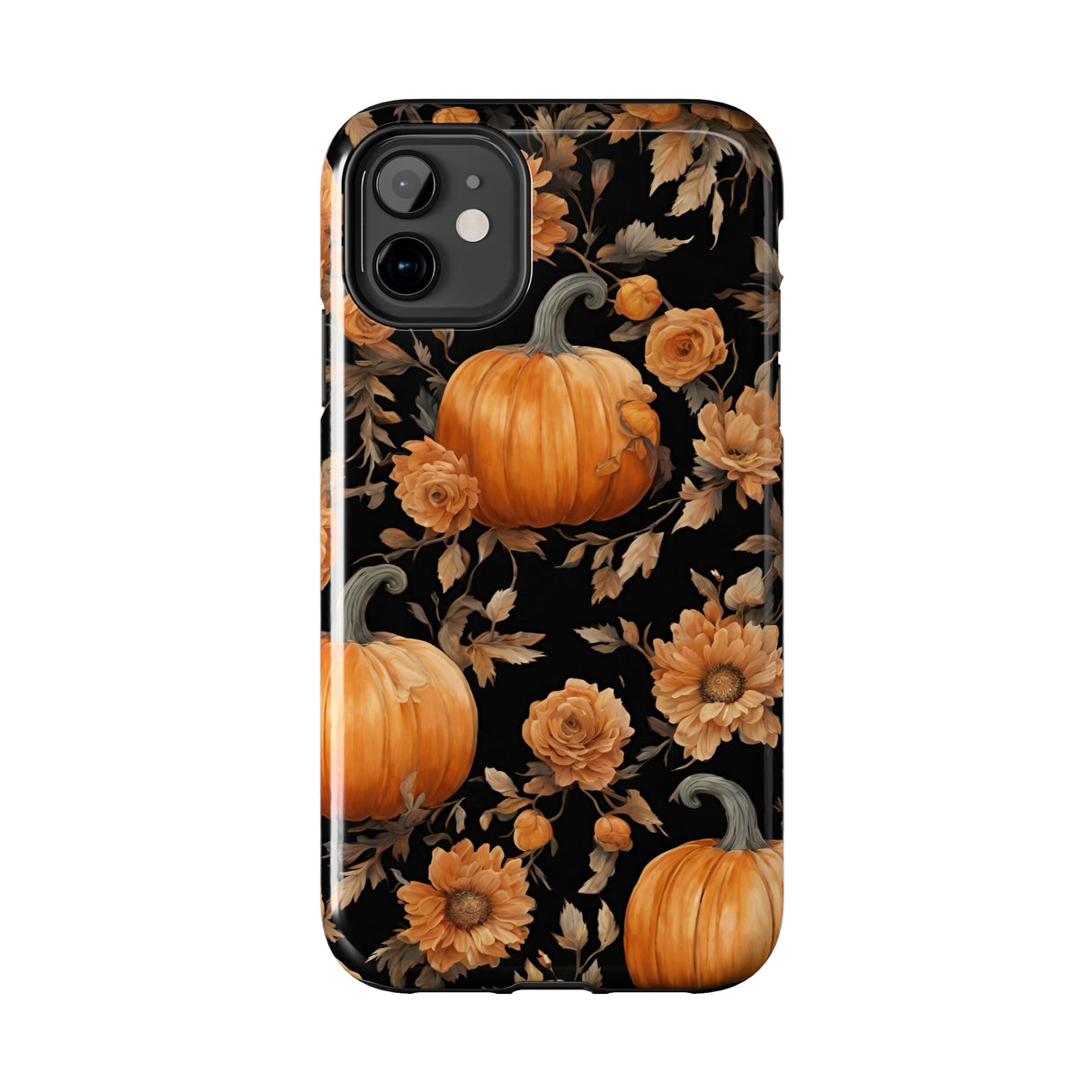 Halloween Pumpkin Tough Phone Cases, 3D Pumpkin and Flower Phone Case