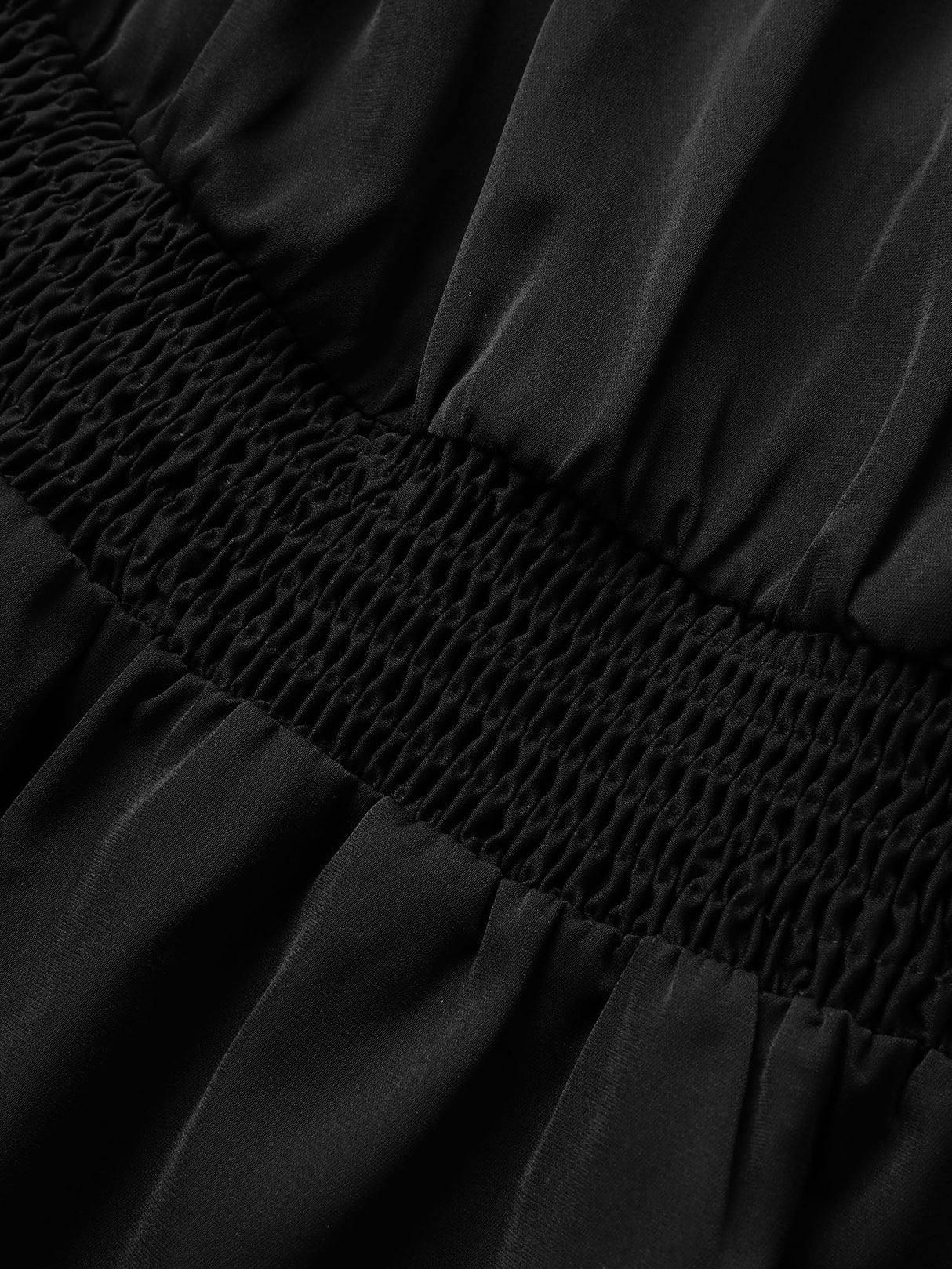 Solid Shirred Knot Neck Patchwork Ruffle Hem Dress