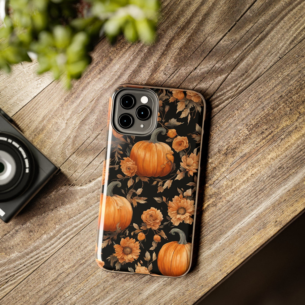 Halloween Pumpkin Tough Phone Cases, 3D Pumpkin and Flower Phone Case