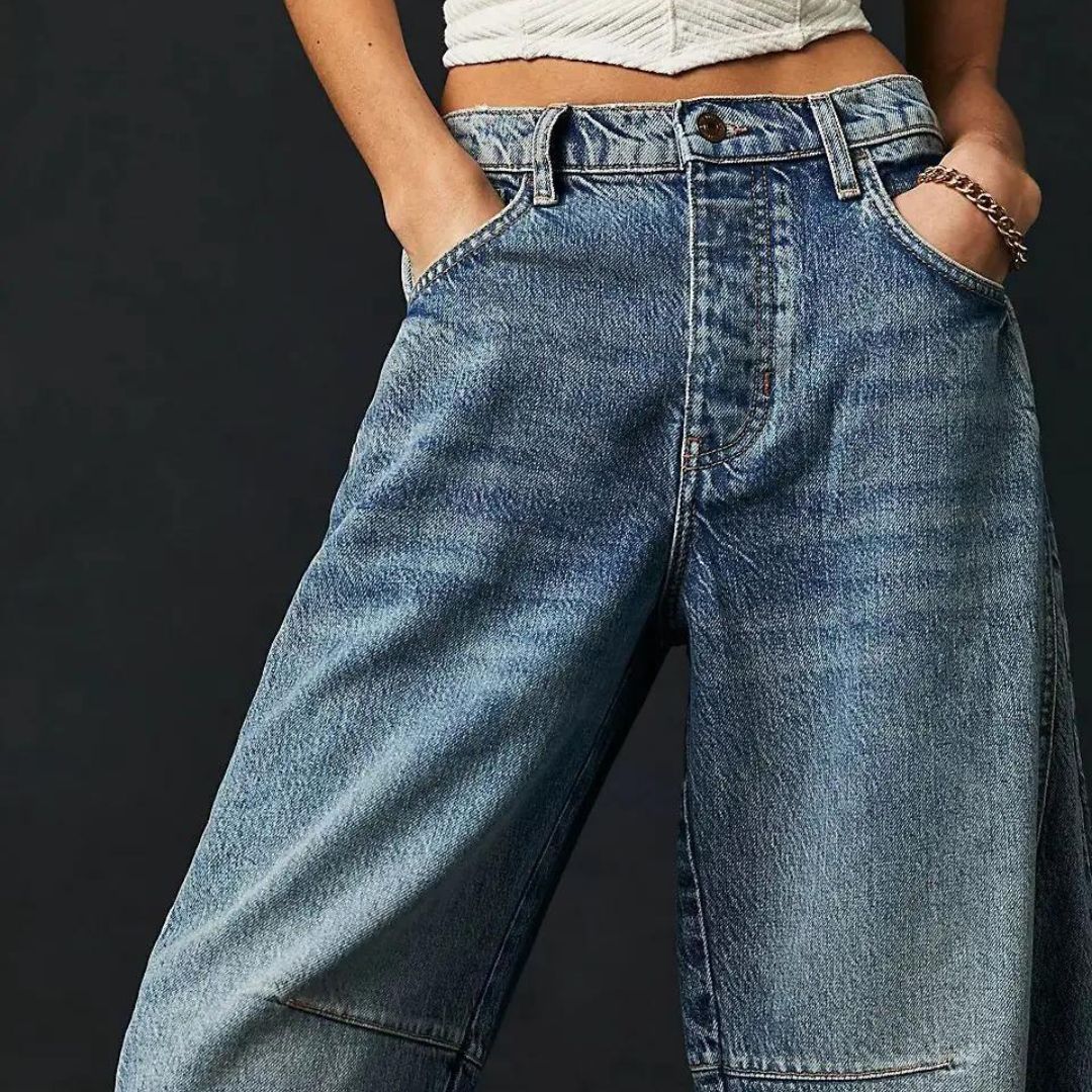 Mia - High-rise utility jeans with wide leg