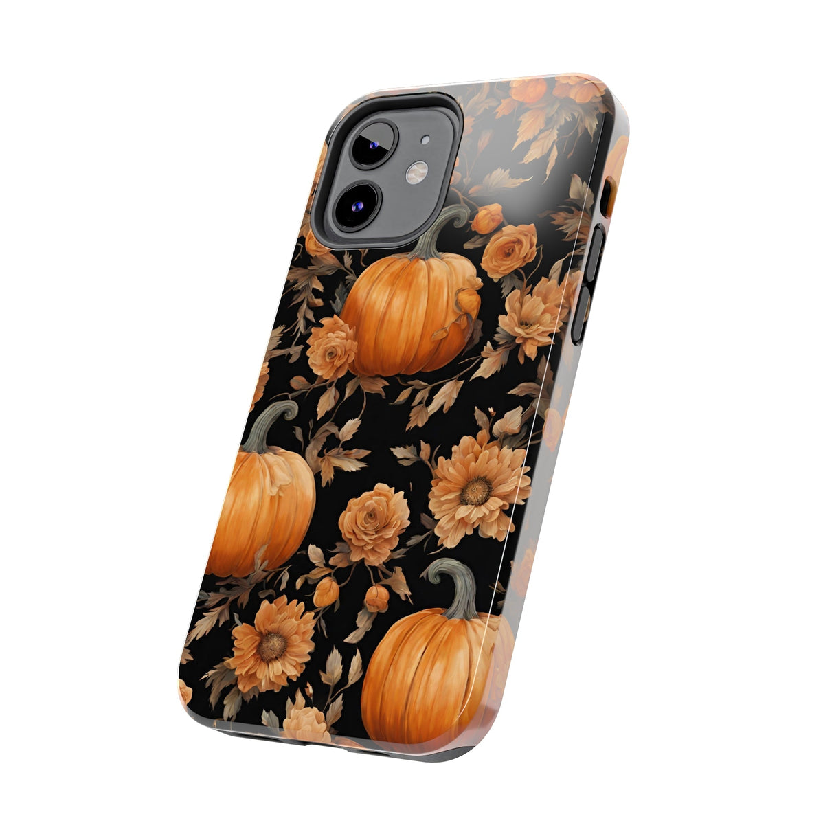 Halloween Pumpkin Tough Phone Cases, 3D Pumpkin and Flower Phone Case