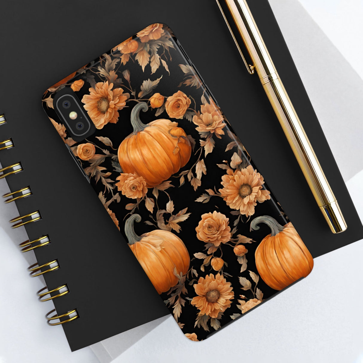 Halloween Pumpkin Tough Phone Cases, 3D Pumpkin and Flower Phone Case