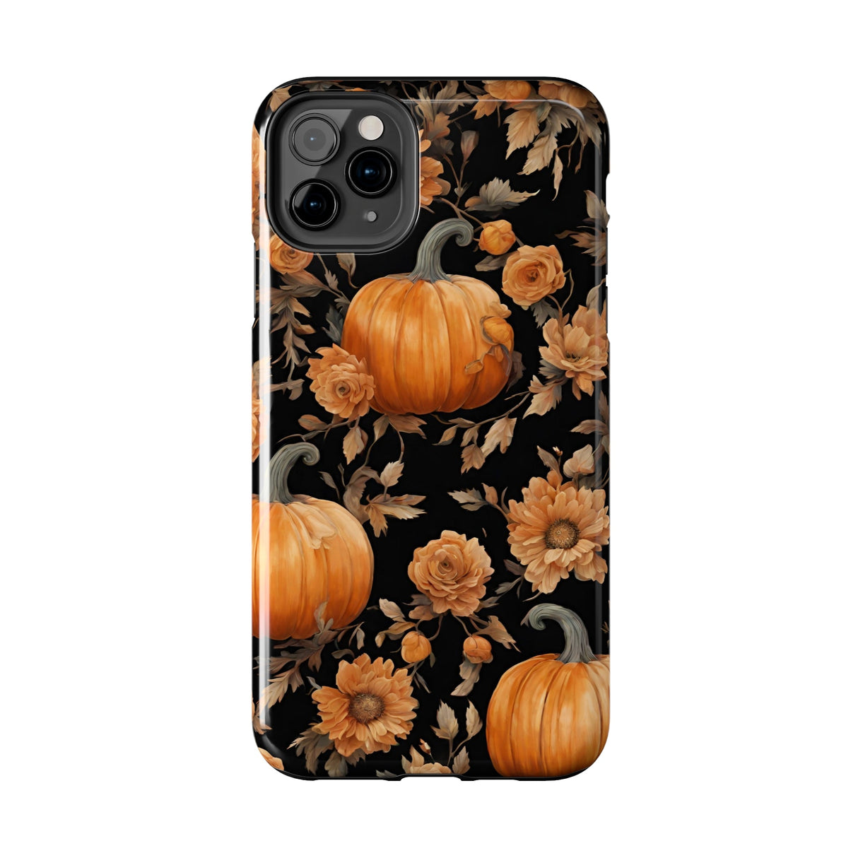 Halloween Pumpkin Tough Phone Cases, 3D Pumpkin and Flower Phone Case