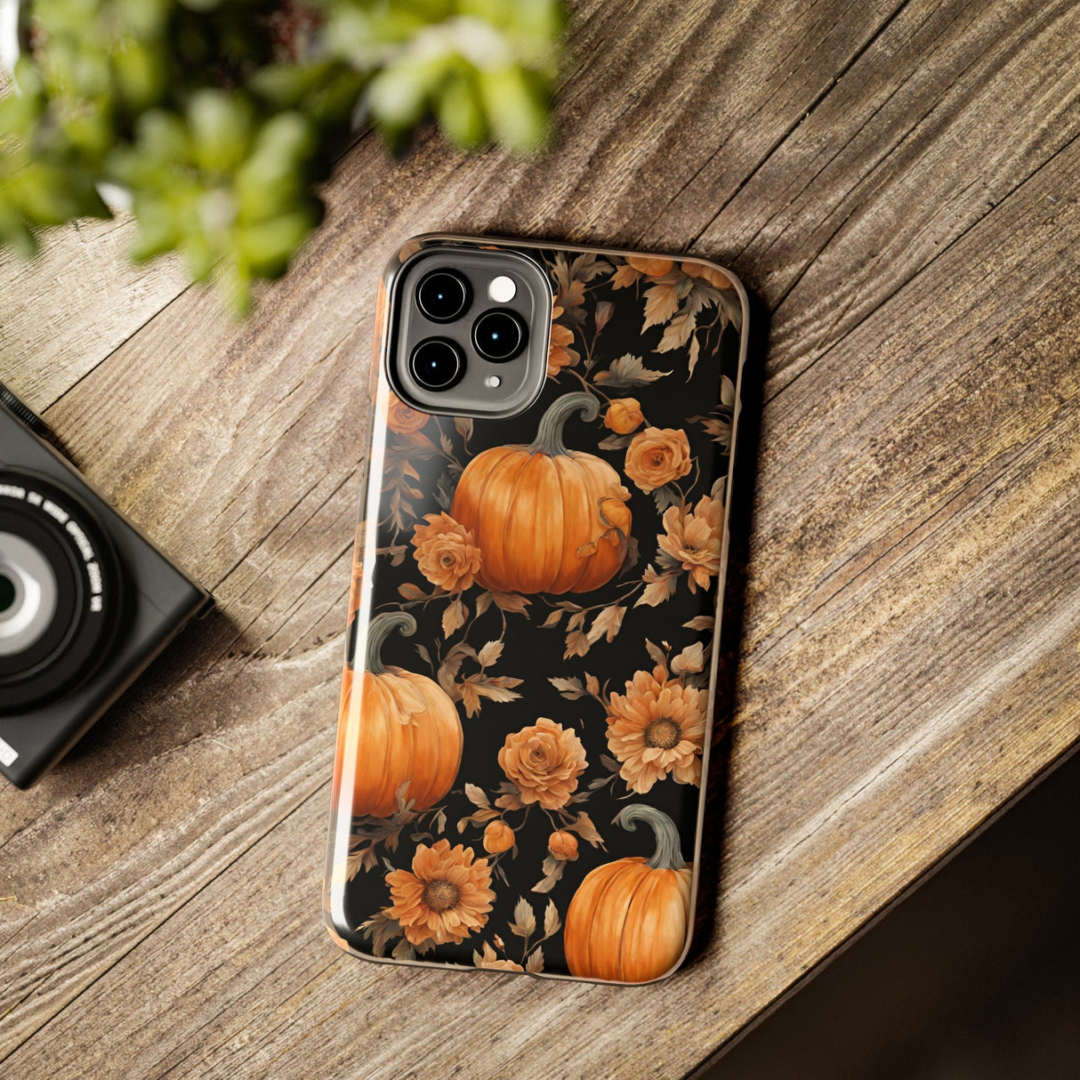 Halloween Pumpkin Tough Phone Cases, 3D Pumpkin and Flower Phone Case