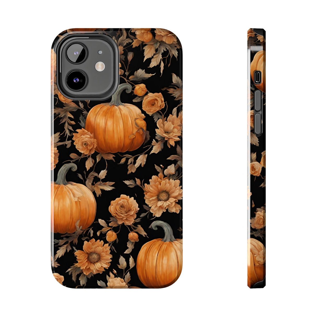 Halloween Pumpkin Tough Phone Cases, 3D Pumpkin and Flower Phone Case