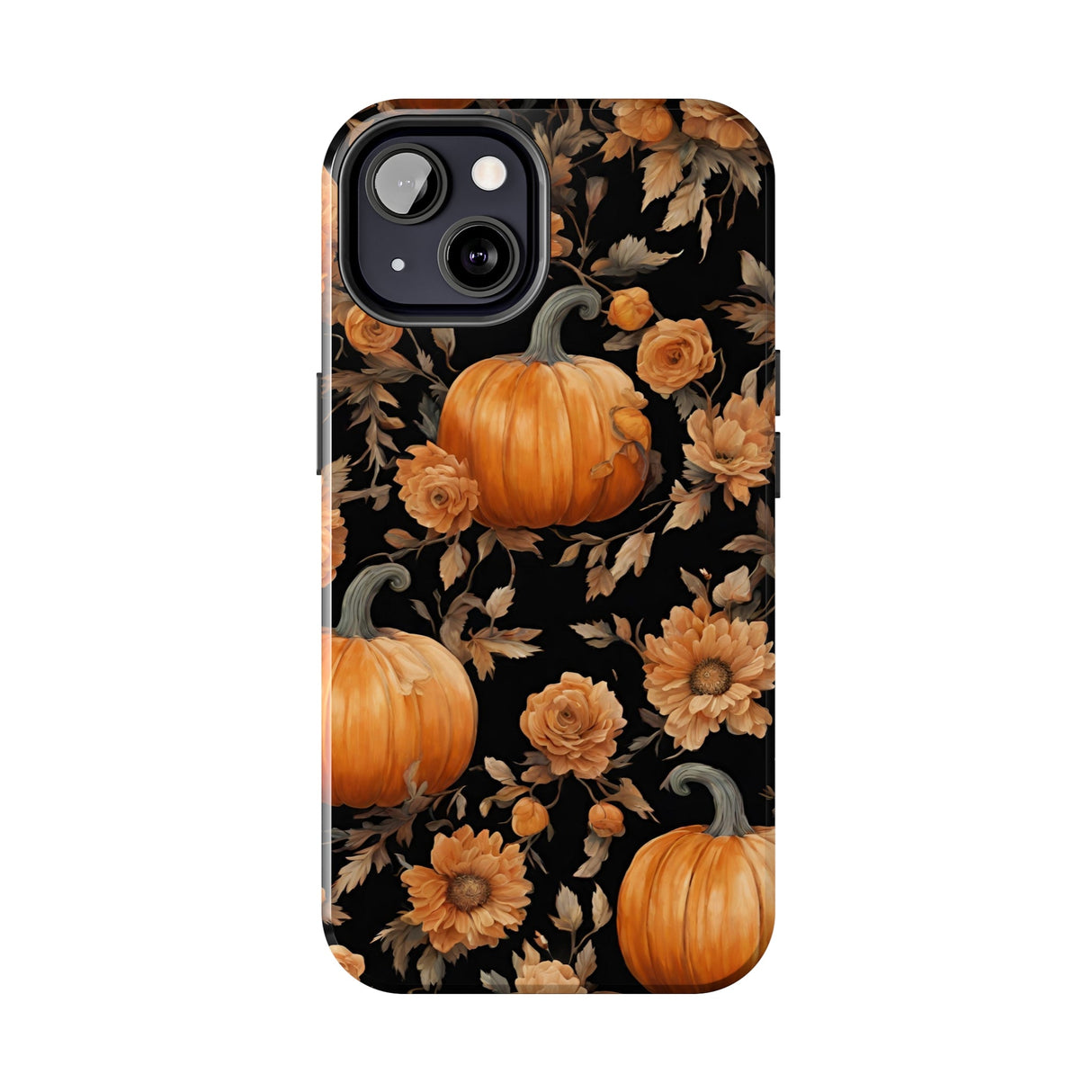 Halloween Pumpkin Tough Phone Cases, 3D Pumpkin and Flower Phone Case
