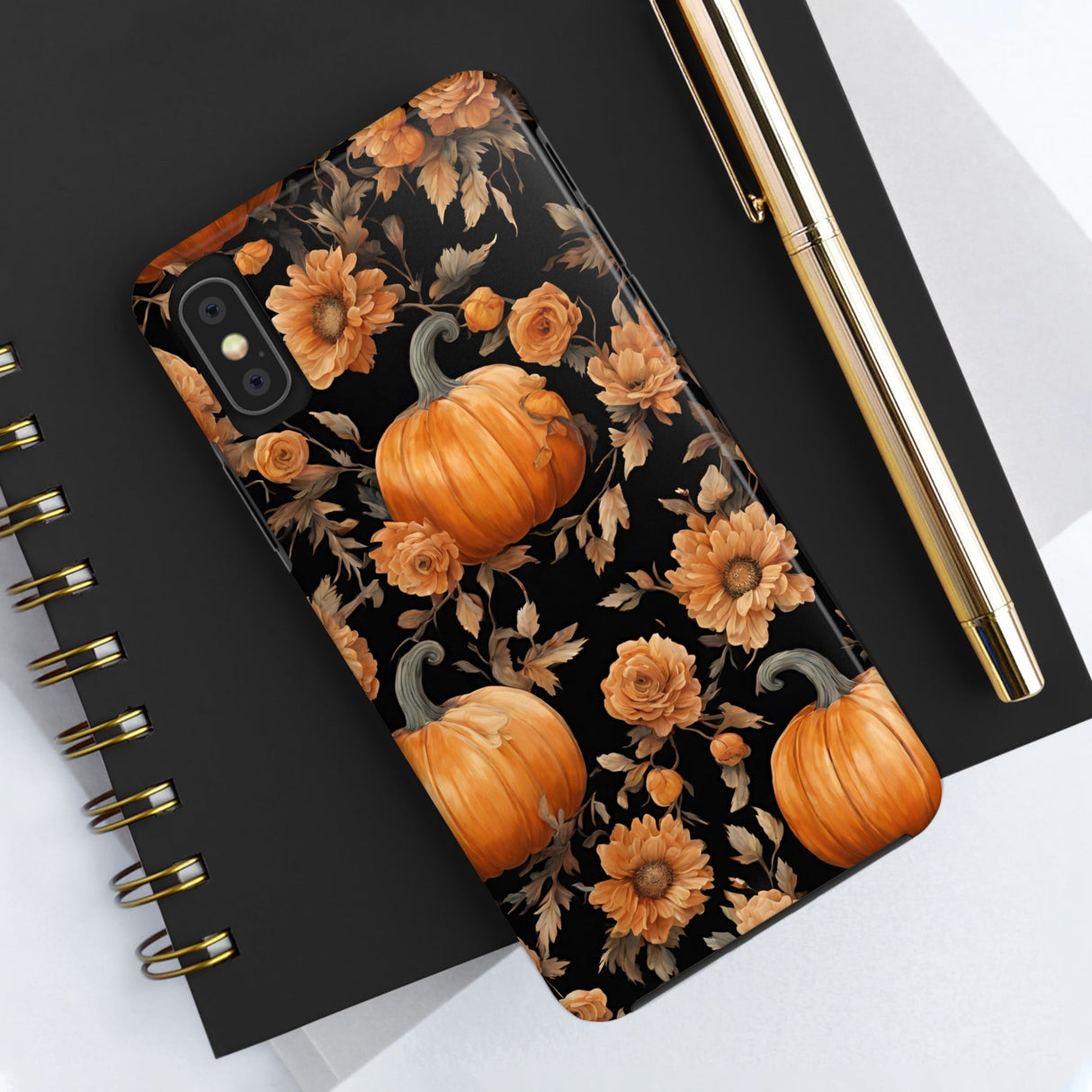 Halloween Pumpkin Tough Phone Cases, 3D Pumpkin and Flower Phone Case