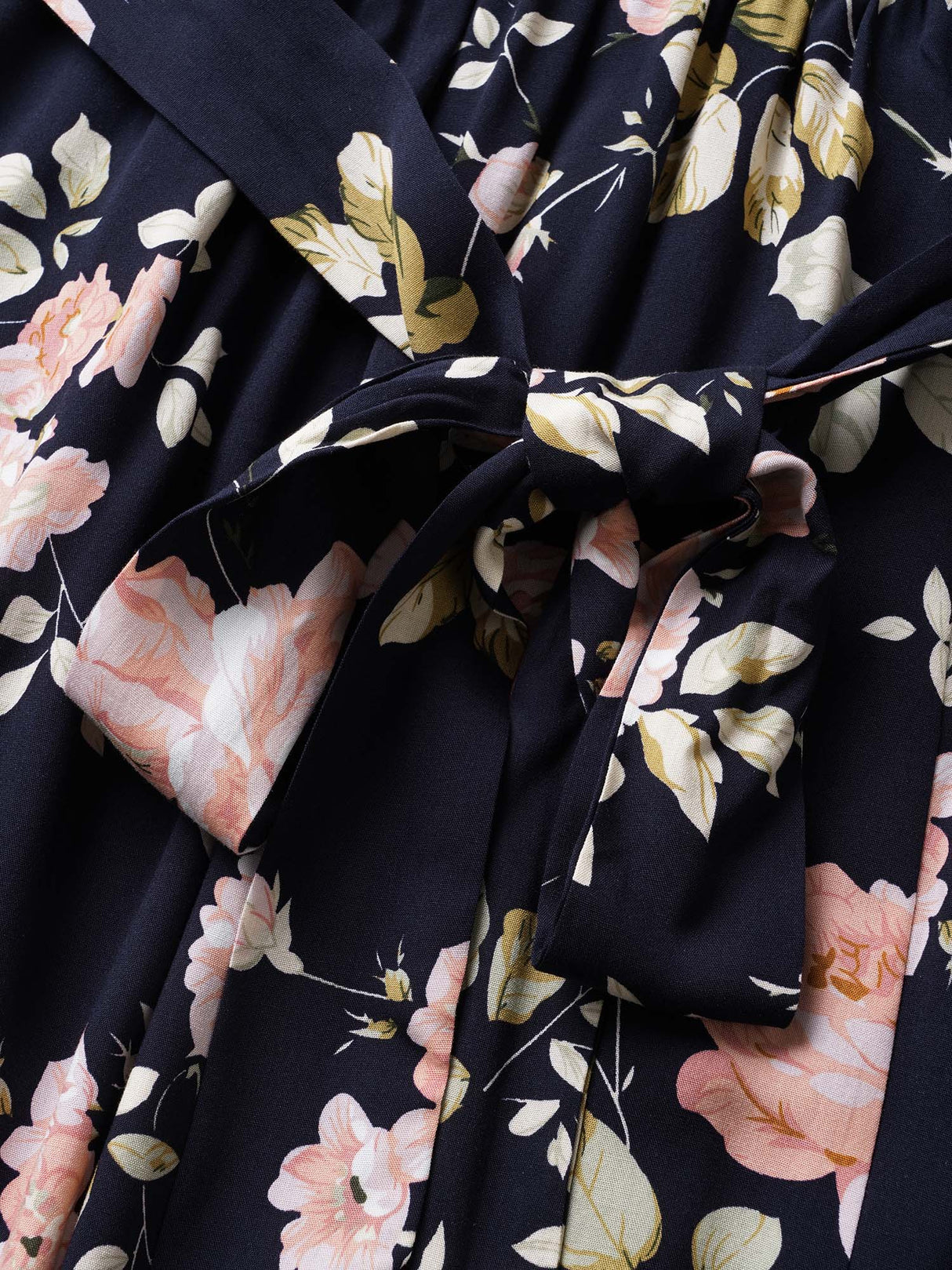 Floral Wrap Elastic Waist Belted Sleeveless Dress