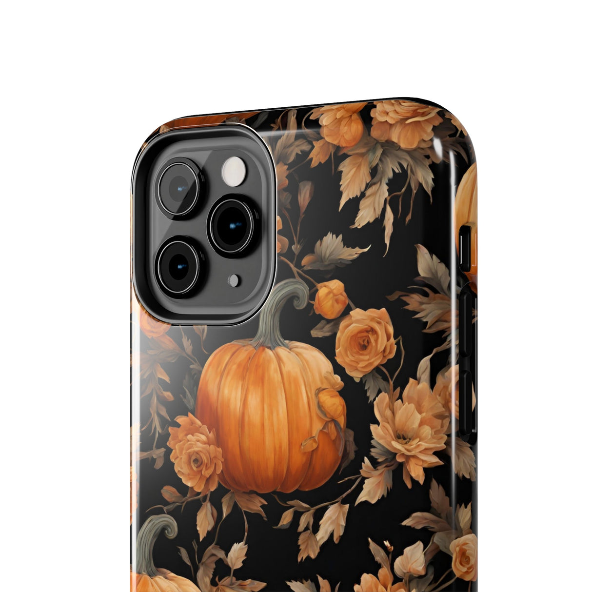 Halloween Pumpkin Tough Phone Cases, 3D Pumpkin and Flower Phone Case