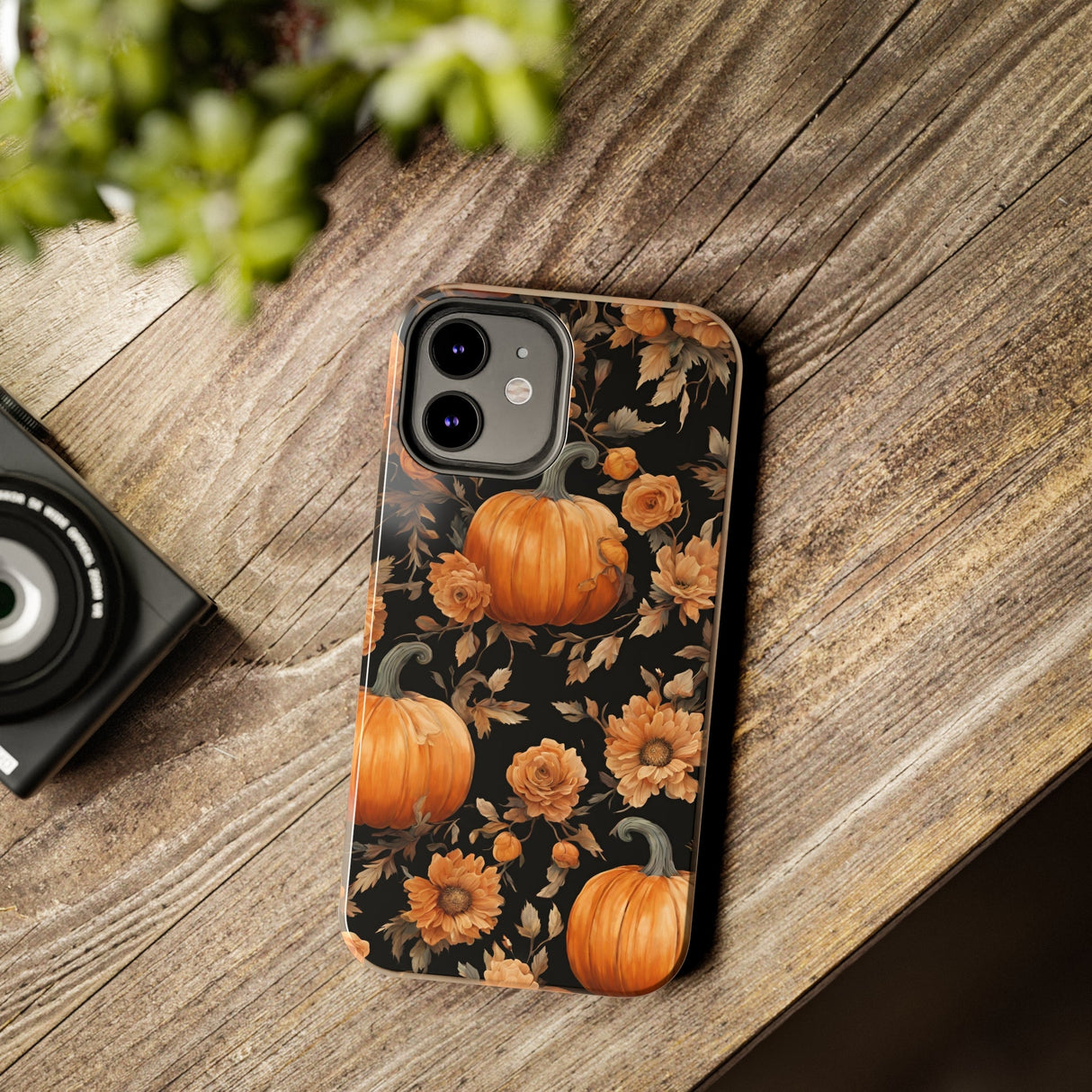Halloween Pumpkin Tough Phone Cases, 3D Pumpkin and Flower Phone Case