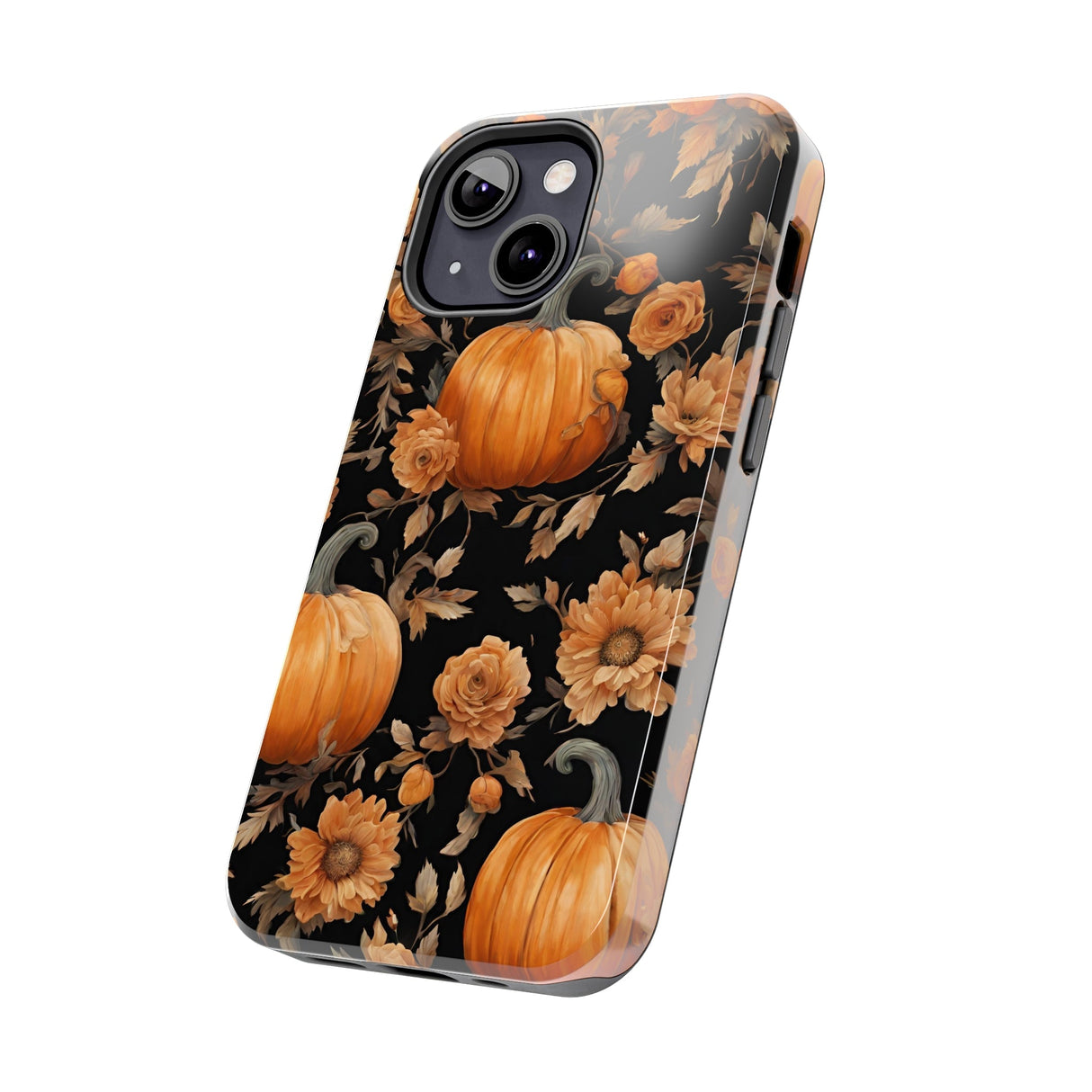Halloween Pumpkin Tough Phone Cases, 3D Pumpkin and Flower Phone Case