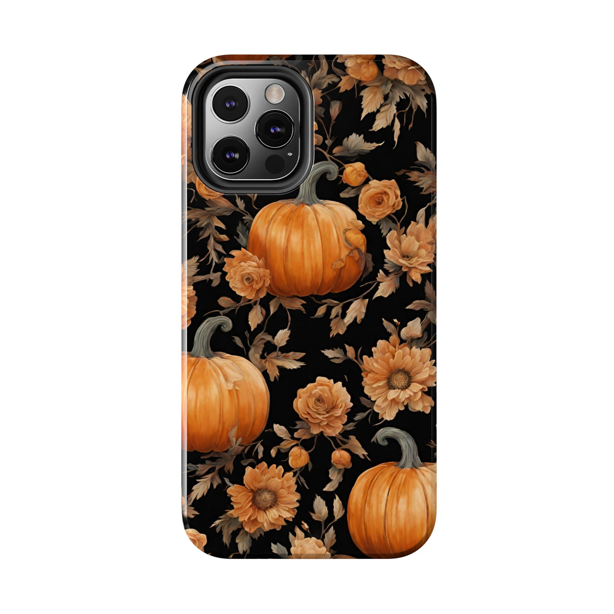 Halloween Pumpkin Tough Phone Cases, 3D Pumpkin and Flower Phone Case
