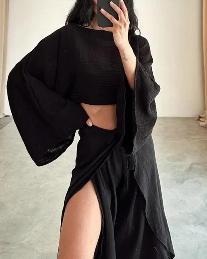 Liora | Comfy Casual tie set with slit