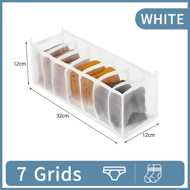 7-Grid Foldable Drawer Organizer for Dorm Closet
