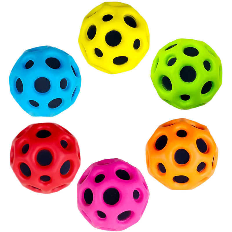 Anti-fall Moon Shape Porous Bouncy Ball Kids Indoor Outdoor Toy Ergonomic Design