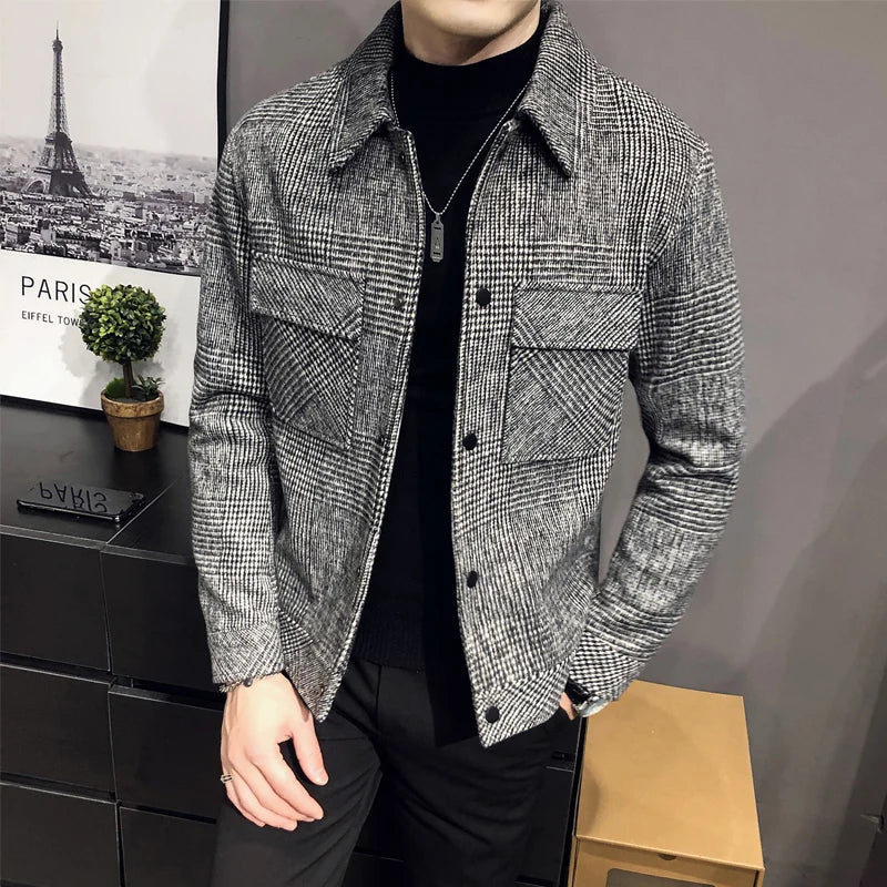 Marcel Handmade Plaid Men's Coat