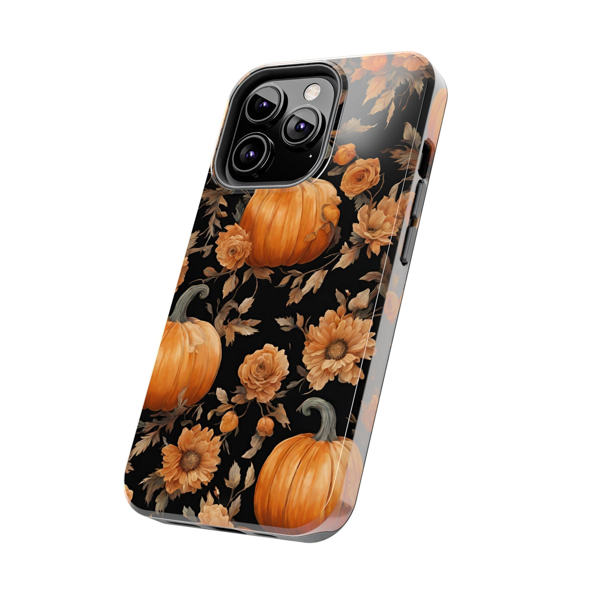 Halloween Pumpkin Tough Phone Cases, 3D Pumpkin and Flower Phone Case