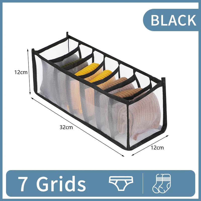 7-Grid Foldable Drawer Organizer for Dorm Closet