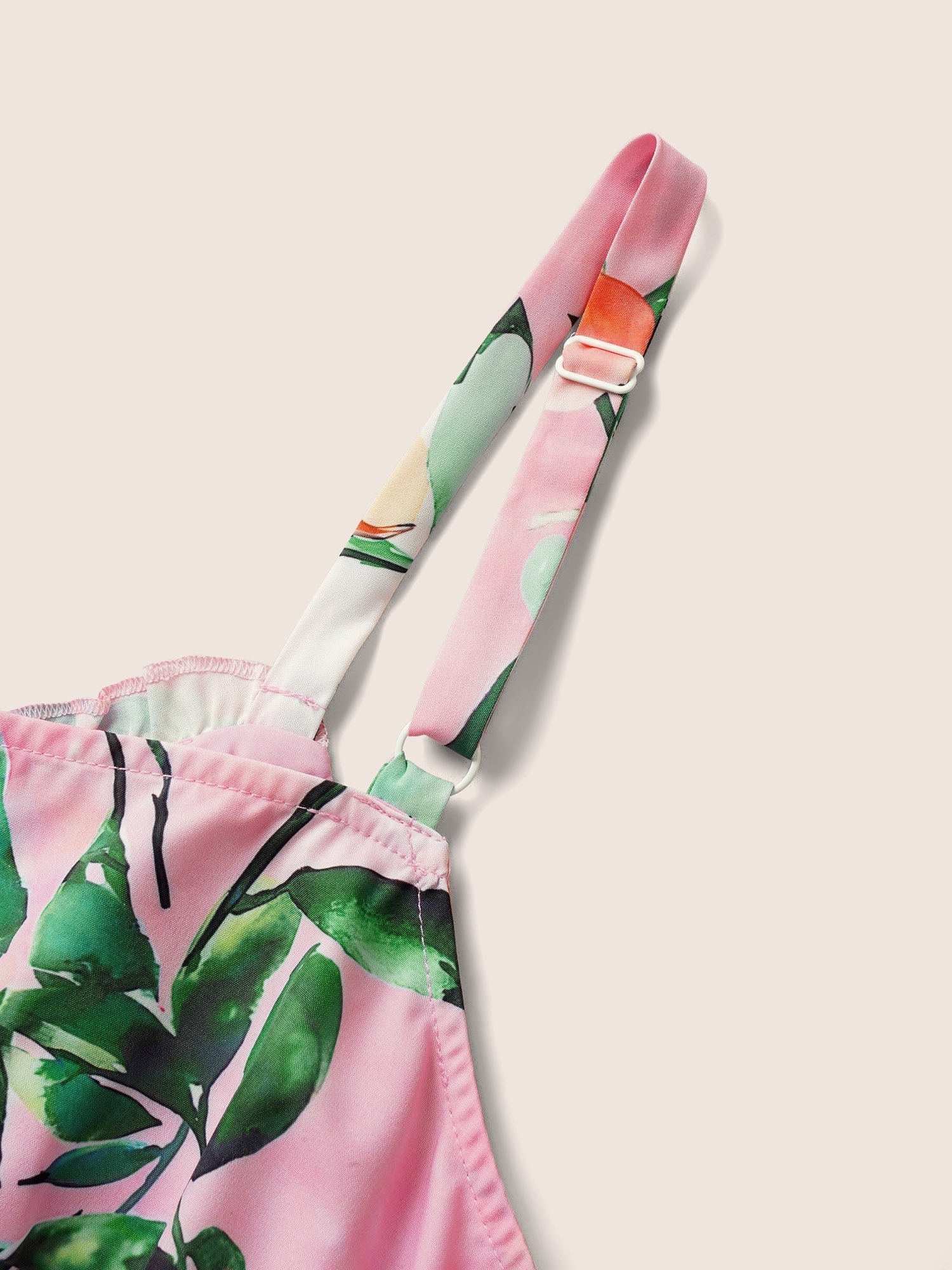 Peachs Print Frill Trim Pocket Cami Dress