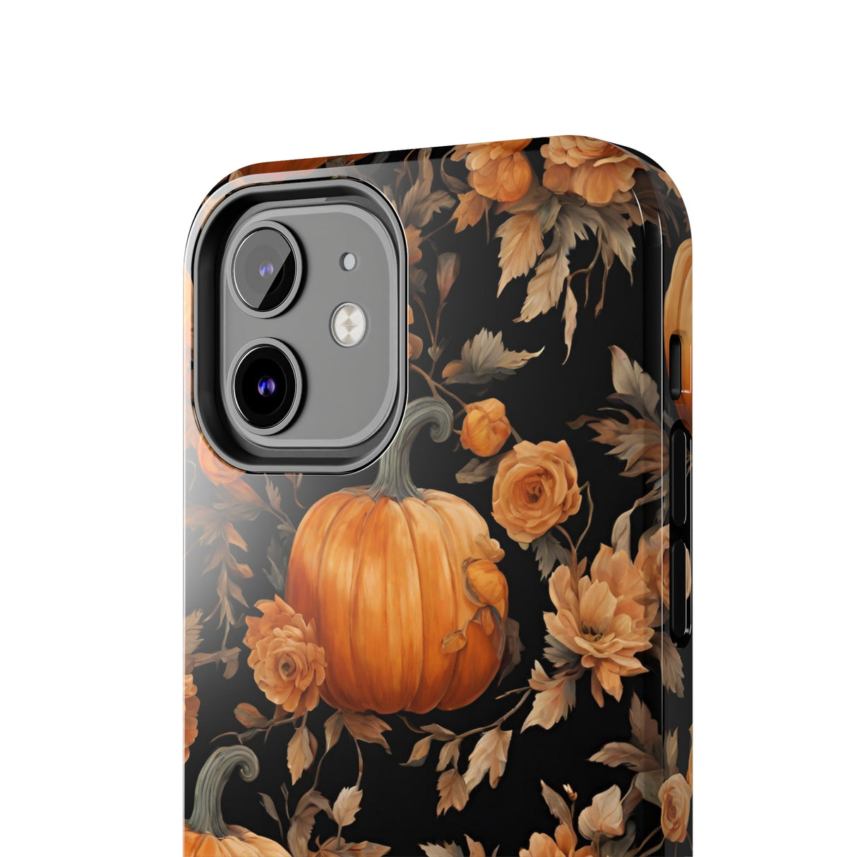 Halloween Pumpkin Tough Phone Cases, 3D Pumpkin and Flower Phone Case