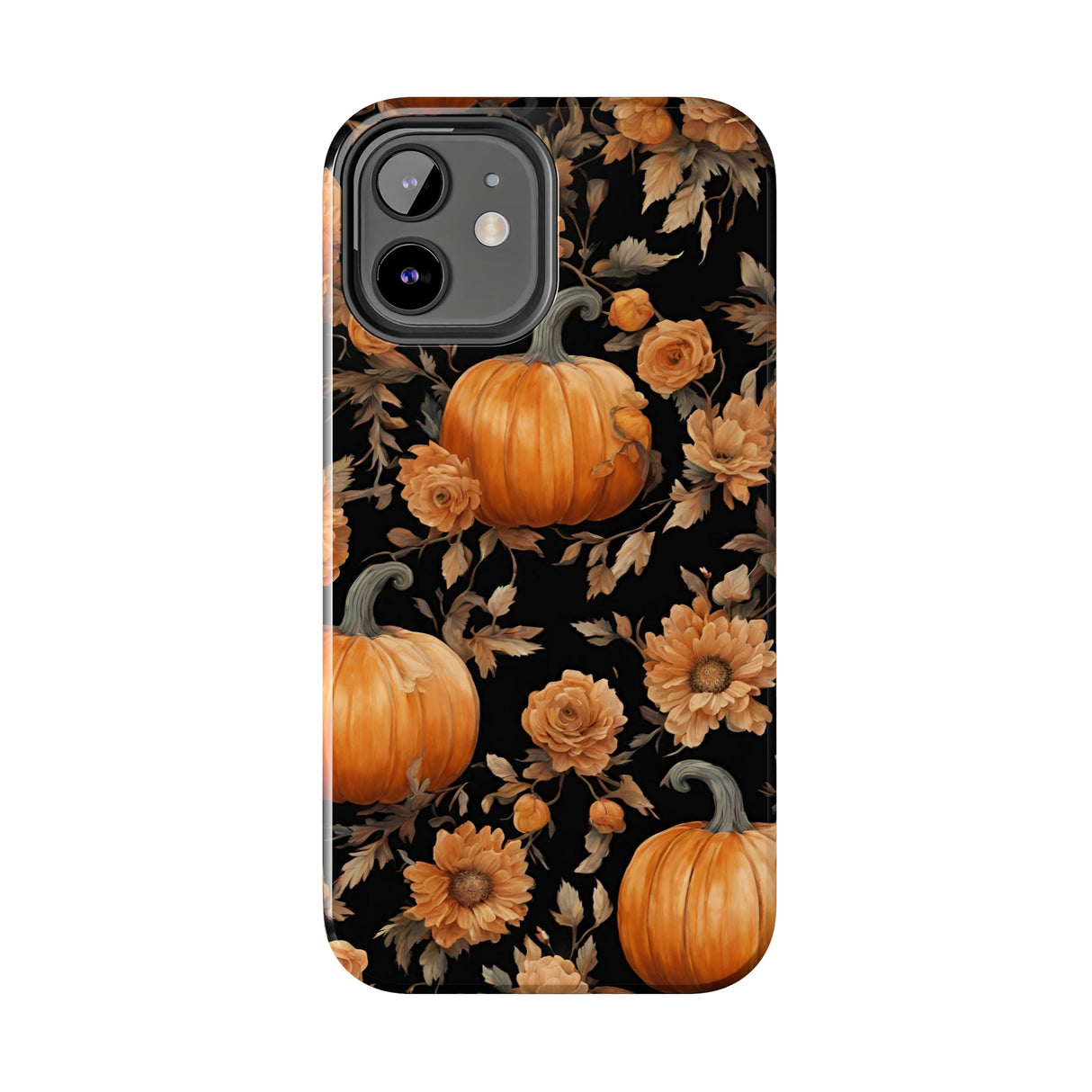 Halloween Pumpkin Tough Phone Cases, 3D Pumpkin and Flower Phone Case