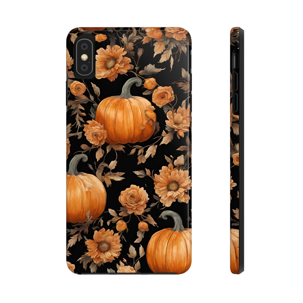 Halloween Pumpkin Tough Phone Cases, 3D Pumpkin and Flower Phone Case