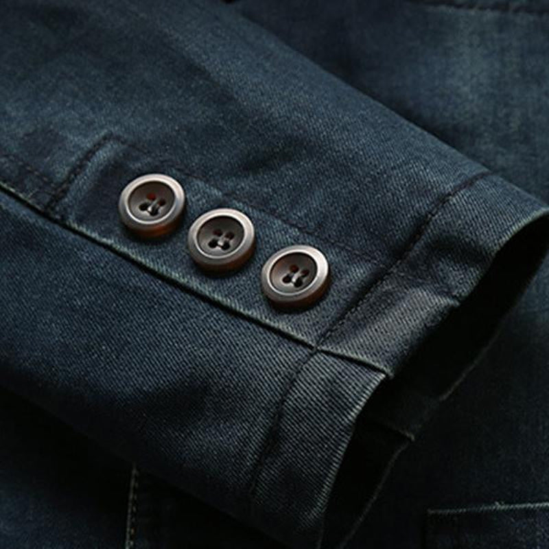 Men's Casual Lapel Denim Single Breasted Blazer