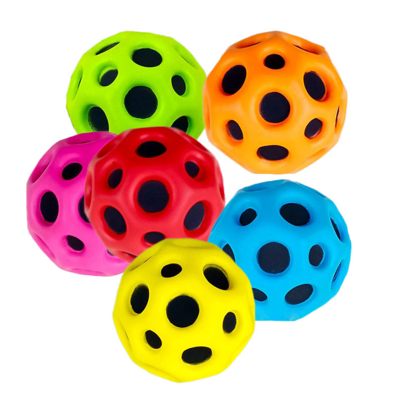 Anti-fall Moon Shape Porous Bouncy Ball Kids Indoor Outdoor Toy Ergonomic Design