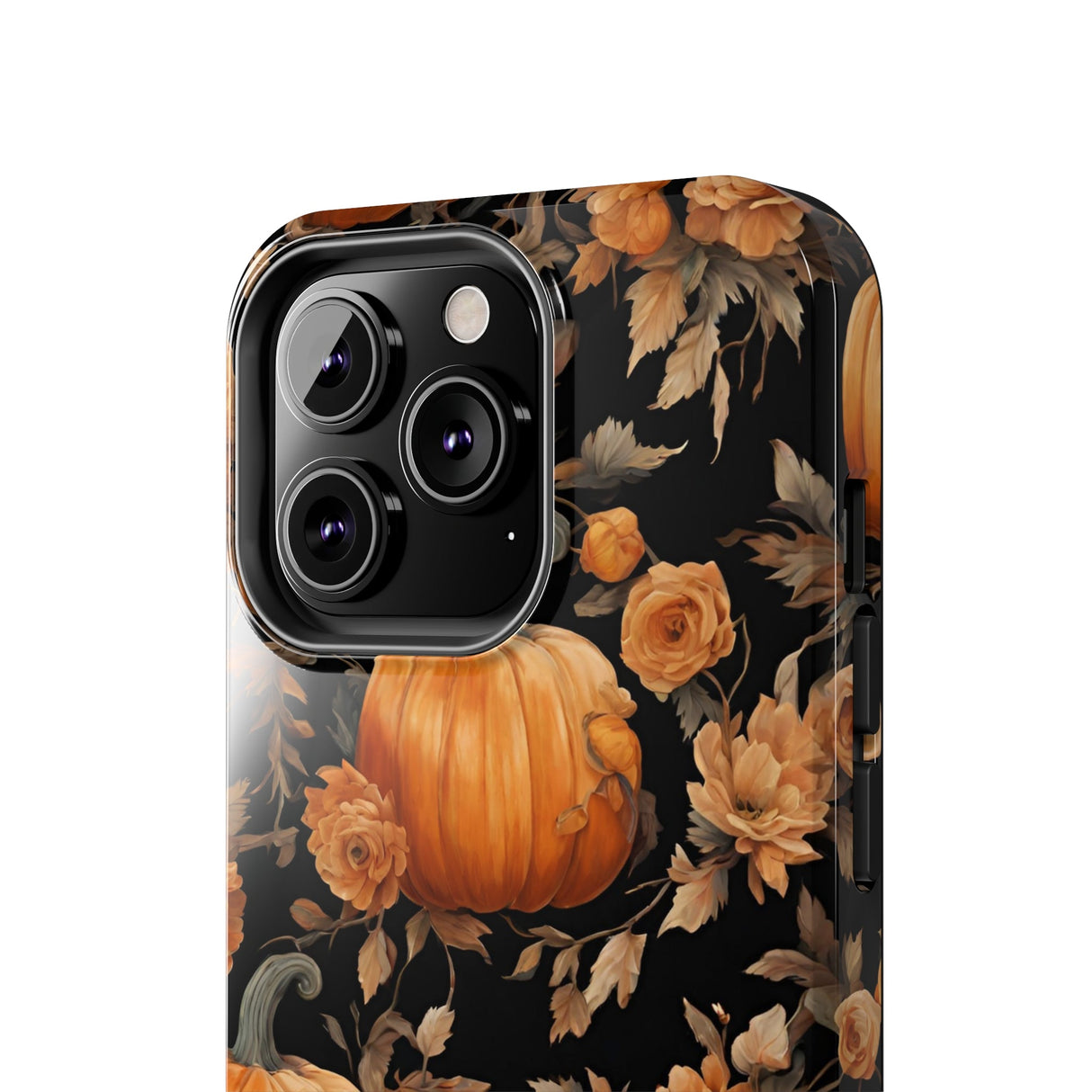 Halloween Pumpkin Tough Phone Cases, 3D Pumpkin and Flower Phone Case