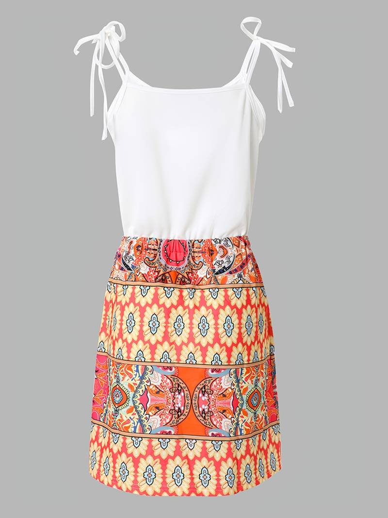Ferne - Cami dress with floral print and drawstring