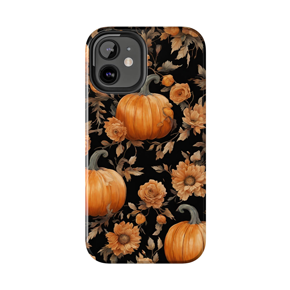 Halloween Pumpkin Tough Phone Cases, 3D Pumpkin and Flower Phone Case