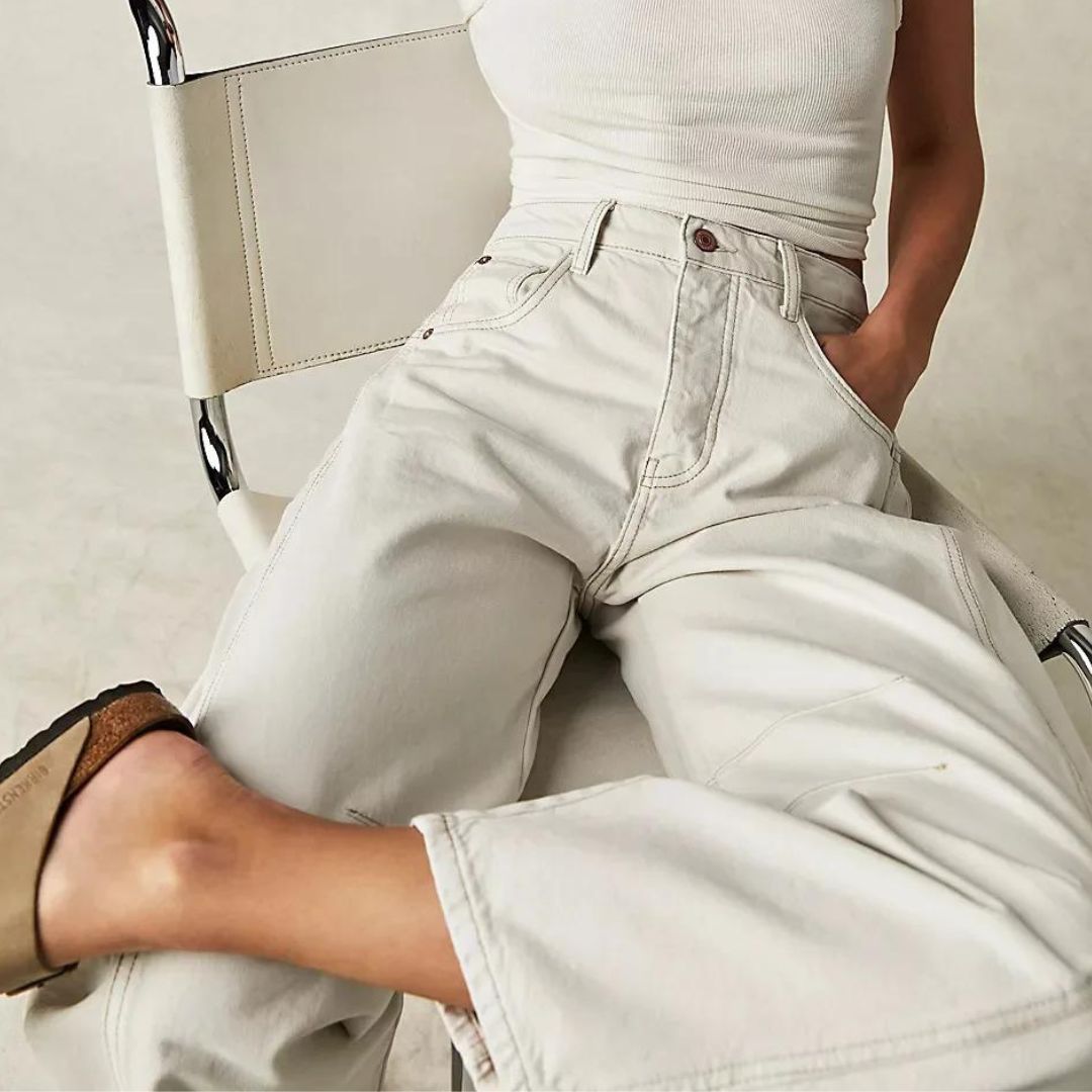 Mia - High-rise utility jeans with wide leg