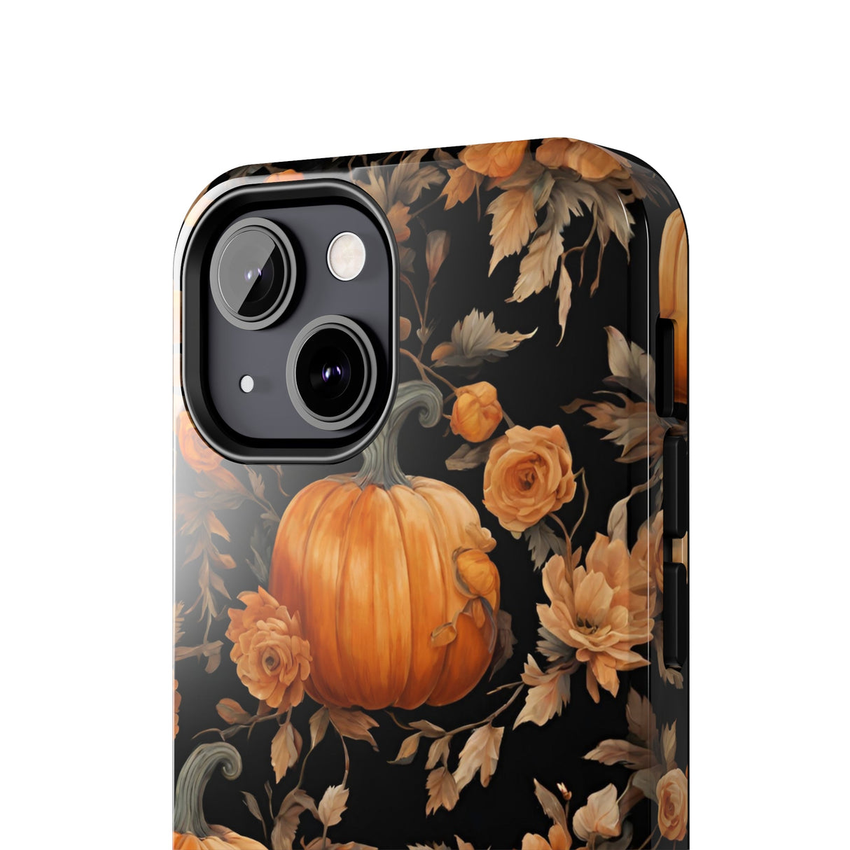 Halloween Pumpkin Tough Phone Cases, 3D Pumpkin and Flower Phone Case