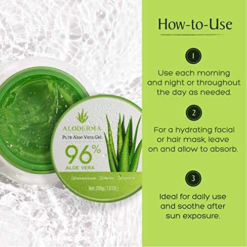 Organic Pure Aloe Vera Gel Made with 96% USDA Organic Aloe Vera within 12 Hours of Harvest