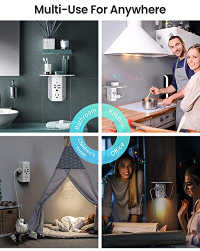 Mifaso Wall Outlet Extender with Shelf and Night Light