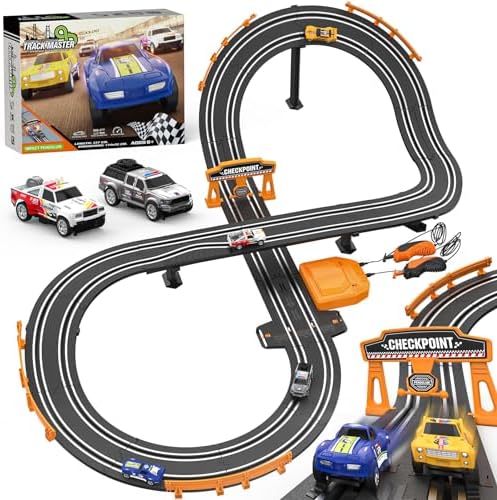 Slot Car Race Track Sets with 4 High-Speed Slot Cars