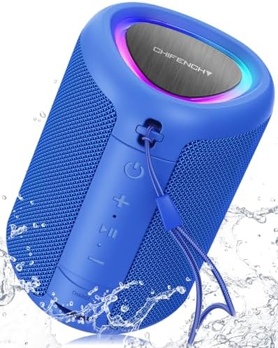 Portable Bluetooth Speaker with Lights, Powerful Crystal Clear Sound