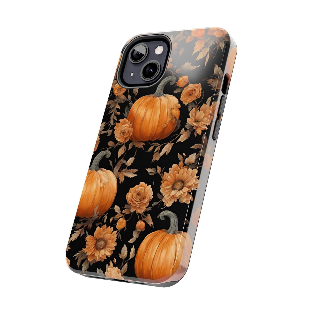 Halloween Pumpkin Tough Phone Cases, 3D Pumpkin and Flower Phone Case